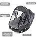 Miracle Baby Car Seat Rain Cover, Universal Infant Car Seat Weather Shield with Storage Bag,Waterproof Baby Car Seat Cover with Breathable Ventilation, Baby Travel Accessories (Grey)