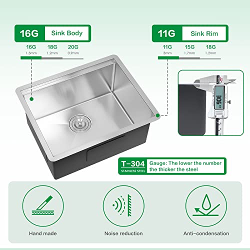 Davivy 15 X 17 X 10 Inch Stainless Steel Undermount Bar Sink,Small Kitchen Sink,Workstation Rv Kitchen Sink,Handmade Single Bowl Small Sink For Rv #TOP6