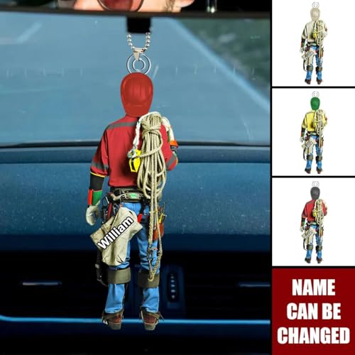 Custom Lineman Acrylic Car Ornament - Personalized Electrician Keepsake Hanger - Perfect Gift for Powerline Technicians - Image 5