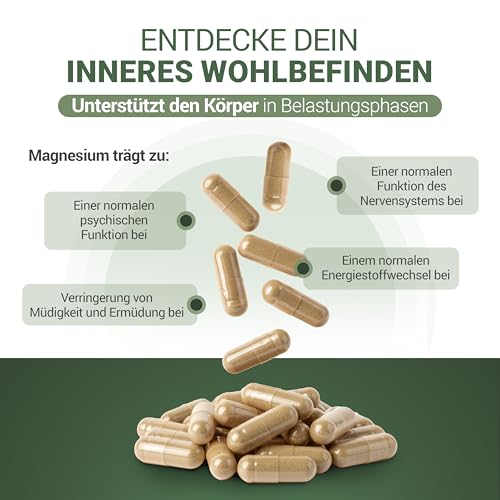 PADMA NervoTib 60 Kapseln - Mit Magnesium für Nerven & Psyche - Unterstützt Energiestoffwechsel & verringert Müdigkeit - Tibetische Kräuterrezeptur Dzati-10 - Vegan, hergestellt in der Schweiz
