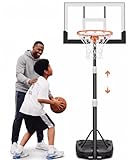 Seray Kids Basketball Hoop Outdoor [Patented 6s Safe-Adjust] 3.2-7.2FT, Indoor/Poolside/Mini Basketball Hoop for Kid/Toddler/Youth/Adult in Backyard/Driveway,Shatterproof Backboard and Enlarged Base