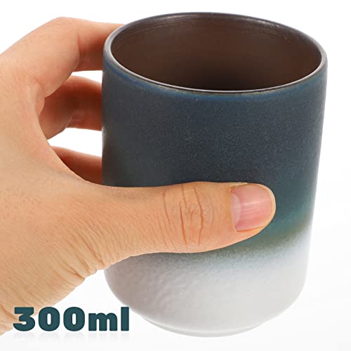 Operitacx Japanese Style Tea Cup Retro Ceramic Cup Handleless 3.46In Height Household Water for Coffee or Tea Vintage Design - Image 2