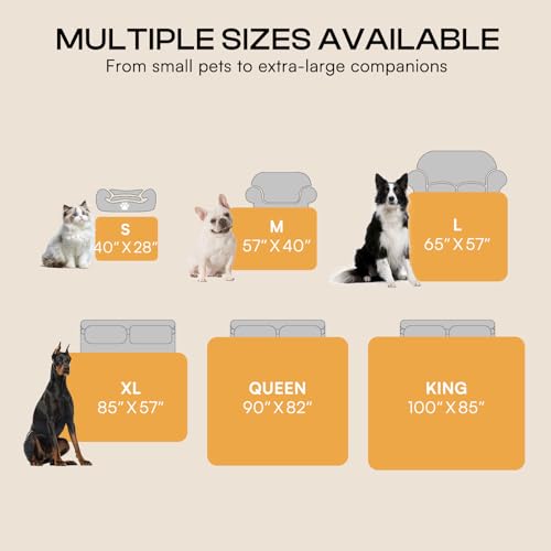 Image of Luciphia Waterproof Pet Blankets for Couch Sofa Bed Cover Cat Liquid Pee Proof Washable Soft Fluffy Large Dog Blanket Reversible Furniture Protection Puppy Grey Paw Thicken Medium(57 inch x 40 inch)