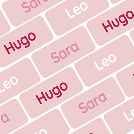 My Nametags® Award-Winning Name Stickers for Clothes & Items | 56 No-Iron, Washable Stick-On Tags for Babies, Kids & Adults (Salmon Pink) — image 1