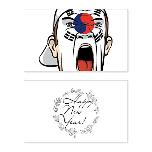 Carte commémorative de bénédiction avec masque maquillage drapeau de la Corée