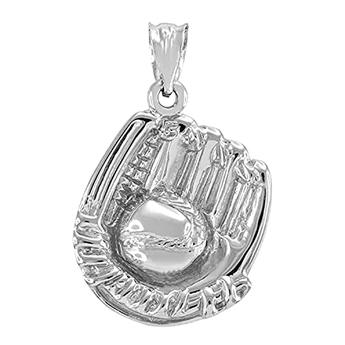 Claddagh Gold .925 Sterling Silver Baseball or Softball Glove & Ball Charm Pendant