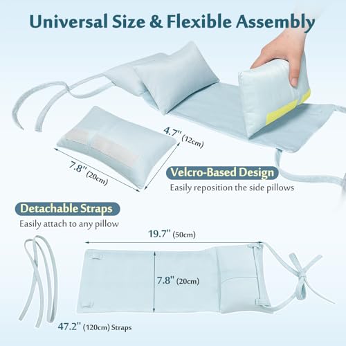 Image of Head Stabilizing Pillow, Neck Stabilizer for Sleeping Upright, Post Cervical Fusion Surgery Head Support Cradle, Medical Positioning Wedge Pillow for Elderly Bedridden Patients (Cooling Fabric)