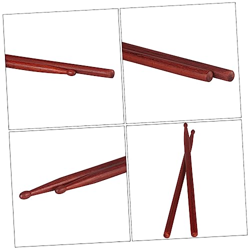 Baquetas para batería Yardwe de madera de roble rojo, 1 par, empaque de PVC antideslizante, para adultos, robustas, ideales para jazz miniatura 4
