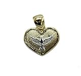 medallas religiosas espiritu santo Cadena: 45,72 cm Medalla de corazón de paloma del Espíritu Santo – Colgante Espiritu Santo chapado en oro de 18 quilates con cadena de 45,72 cm