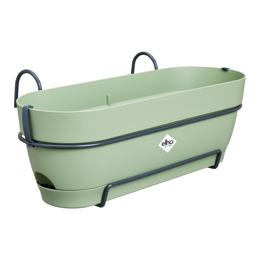 elho Vibia Campana Trough Allin1 50 - Planter for Balcony - Ø 50.4 x H 17.7 cm - Green/Pistachio Green