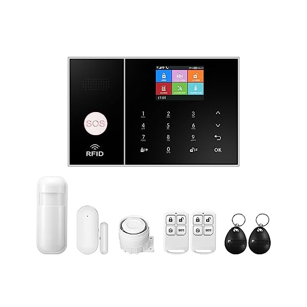 Alarm System for Home Security,WiFi+GSM 4G DIY Alarm Kit with Phone APP Alert, Door/Window Sensor, Remote, Work with Alexa and Google for House, Apartment