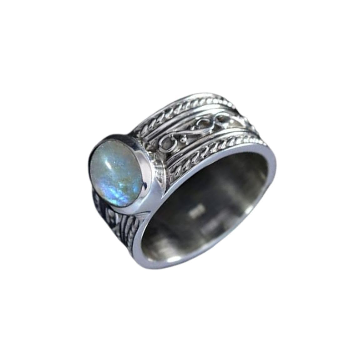 Wählen Sie Ihre Farbe echter Edelstein Sterlingsilber Ring Vintage handgefertigter Schmuck Größen H bis Z