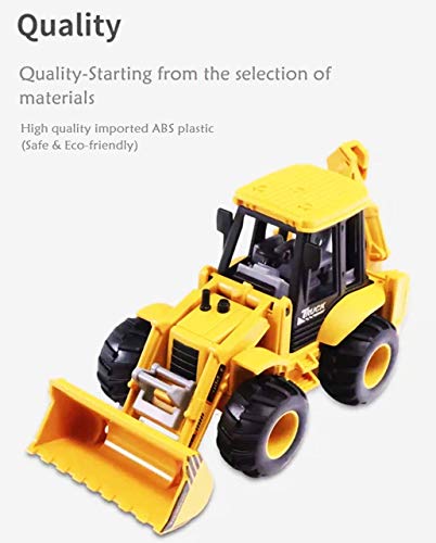 Image of Friction Powered Excavator Construction Truck for Kids Boys Girls Pushdozer Truck with moveable Parts Bulldozer Toys Engineering Pull Back Vehicle (Multicolor)