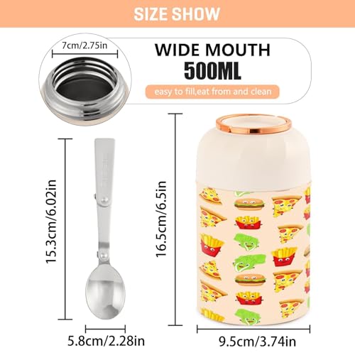 Termo para comida de acero inoxidable de 500 ml libre de BPA para adultos 4