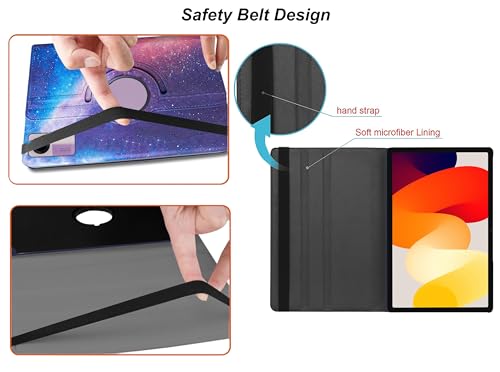 Image of TGK Rotating Flip Cover for Redmi Pad SE 11 inch Printed Case (Galaxy)