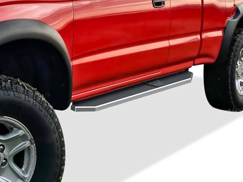 APS 6in 304 Stainless Steel (Polished Flat Style) Running Boards Side Bars Side Steps Compatible with Toyota Tacoma 1995-2004 Extended Xtra Cab (4WD or Prerunner 2WD 4WD)