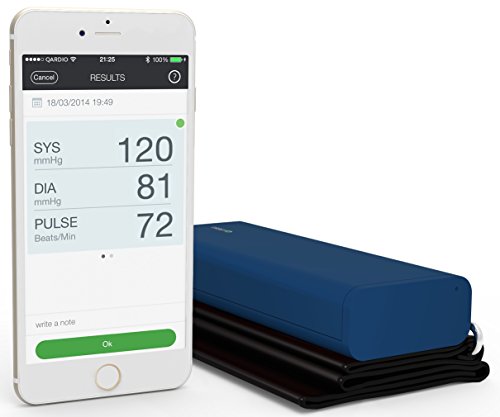 QardioArm Wireless Blood Pressure Monitor: Compact & Portable Digital Upper Arm Cuff - Bluetooth Compatible for Apple & Android Devices, Midnight Blue