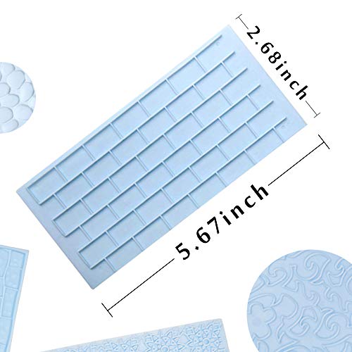 JOERSH 6 Pack Fondant Texture Mats Wood Grain Brick Castle Wall Cobblestone Texture Design Mold Fondant Molds for Clay, Chocolate, Fondant Cake Embossed Impression Sheets
