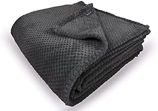 Bear & Panda Waffle Flannel Fleece Mink Throw - Sofa /Bedspread/ travel Blankets  Honeycomb Super Soft, light-weighted, Warm, Cosy Large Size Single, Double, King - Blush Pink, Single (127 x 152 cm)