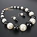 KOSMOS-LI Large Style Big Faux Pearl Strand Choker Necklace With Earrings Set