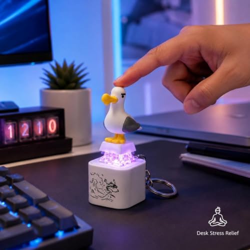 Fidget Toys Keyboard , Rechargeable Fidget Clicker with Real Sound and LED Light, Keyboard Clicker Fidget , Funny Interactive Desk Stress Relief Toy Gifts for Adults,white-6pcs - Image 6