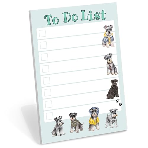 Image of DAILY RITMO Schnauzer Sticky to-Do List Notepad | Dog Mom Gifts for Women | Cute Miniature Schnauzer Stationery Pad 4x6 inch 50 Pages Made in USA | Christmas, Birthday Gift