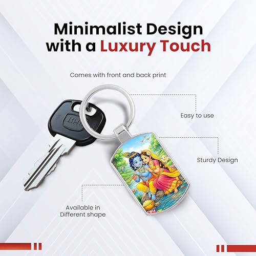 Image of Stylish Metal Keychains with Permanent Glossy Print - Inspirational Quotes & Spiritual Designs - Perfect Key chains for loved ones, Personal Use, Gifts & Return Gifts
