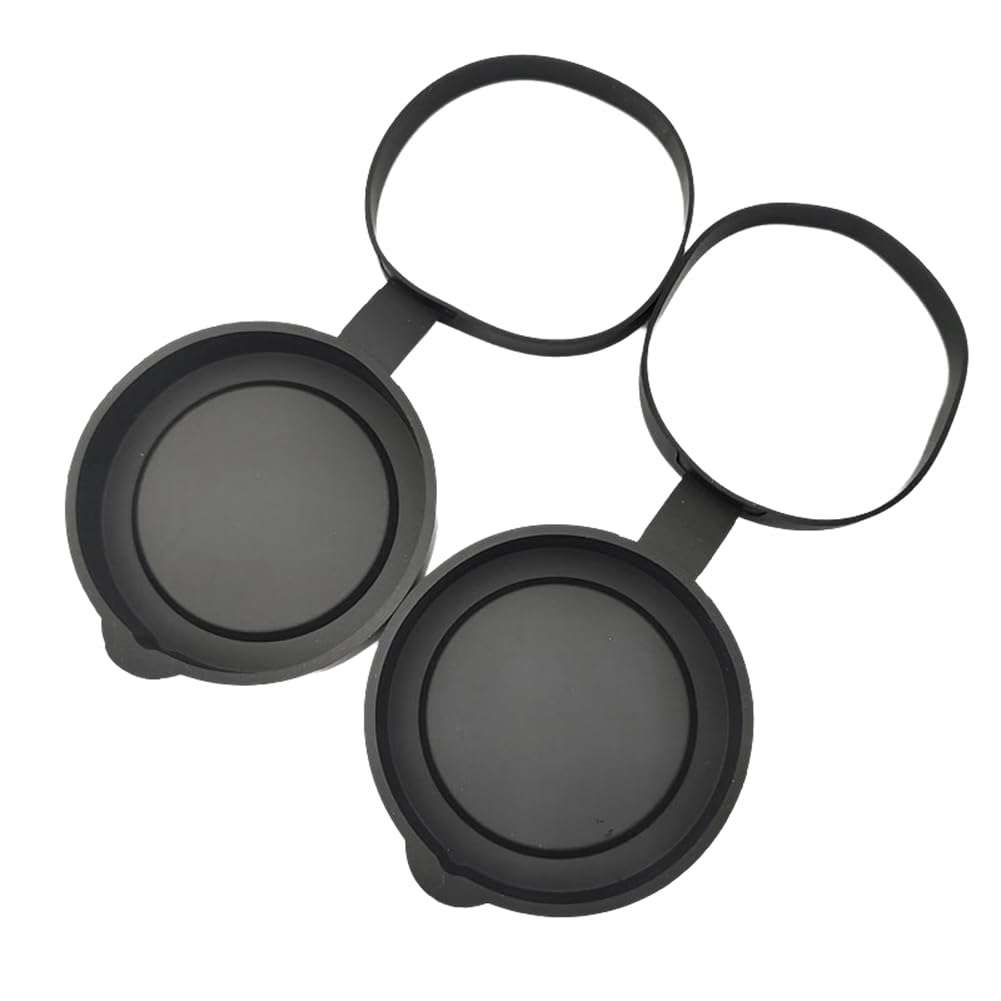 Lot de 2 capuchons de protection d'objectif en caoutchouc pour jumelles 52-55 mm