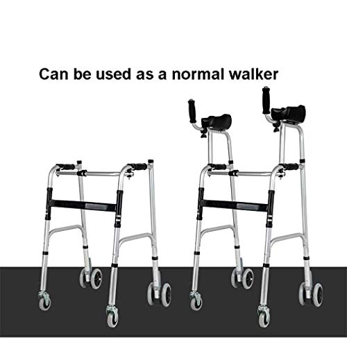 FKDEWALKER Aluminium Foldable Walking Frame,Wheeled Walker with Arm Rest,Walking Mobility Aid，,Lower Limb Trainer,Standard Walker (Color : 6 Wheels+4 Walker Legs) - Thumbnail 6