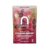 Naturya Vegan Superfood Collagen Support Beautiful Berry 140 g – Plant-Based Collagen Builder with Vitamin C, Hyaluronic Acid & Mixed Berry Flavour