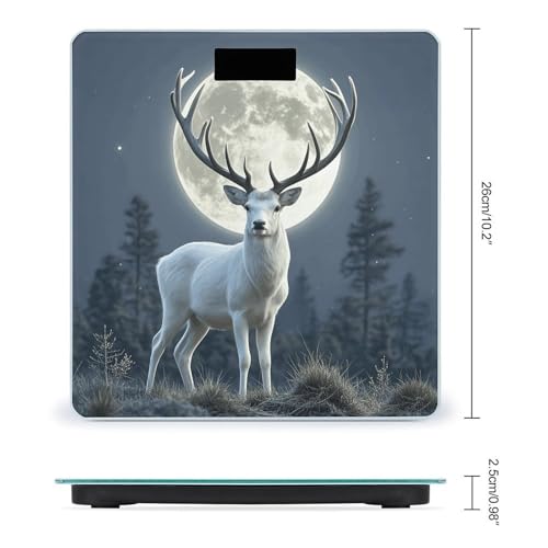 Báscula digital de baño Moonlight Deer con vidrio templado miniatura 2