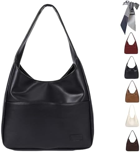Shoulder Bag, Vegan Leather Trendy Soft Maya Tote Bag, College Tote Leather Hobo Handbag, Faux Leather Tote Bag Large Slouch