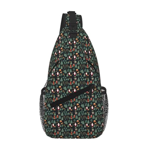 Bolsa de pecho cruzada diagonal ligera elegante estampado ciervo Papá Noel
