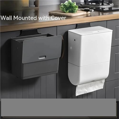 QCKNKMGG Kitchen Compost Bin, 2 In 1 Bin Trash With Tissue Box For Kitchen(Grey) - Image 4