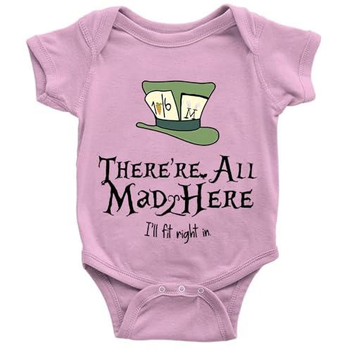 YCICIVDee The Mad Hatters Newborn One-piece Baby Bodysuits New Born Baby Gift Short Sleeve Pink 0-3 Months
