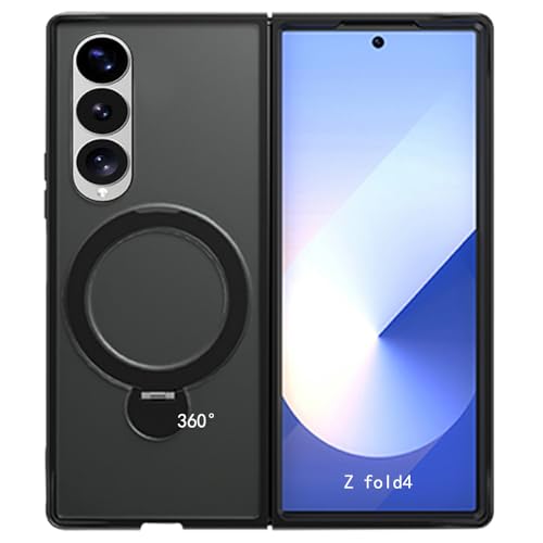 �y360°��]�X�^���h����]viv liber Samsung Galaxy ZFold4�p MagSafe�Ή� �J�[�{ Galaxy ZFold4�p ���y�� �ϏՌ� ���͎��� �t�C�����X �[�d����~�߃t���J�o��ی� (BSKZJ-zfold4-hei)