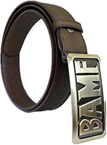 Lonme OW Mccree Cosplay Belt Manga Accessory Cowboy Brown PU Leather with BAMF Buckle