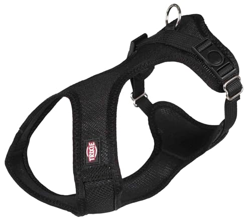 TRIXIE Comfort Soft Touren-Geschirr Größe XS–S: Brustumfang 30–45 cm/15 mm in schwarz - gepolstertes Hundegeschirr zum Joggen mit stufenlos verstellbaren Bauchgurt für kleine Hunde, 16261