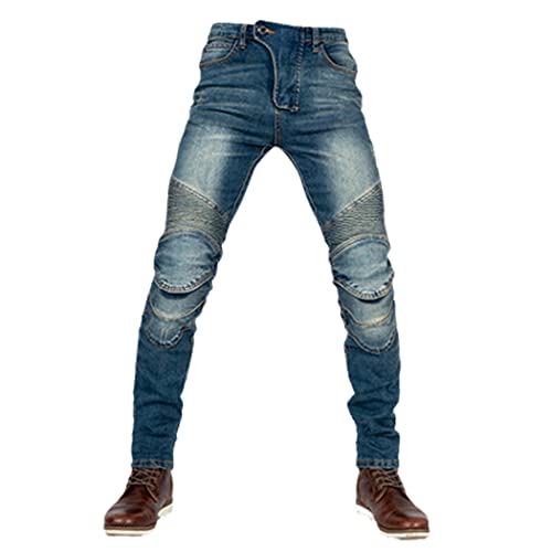 Jeans d'équitation bleu contre les irritations avec genouillères amovibles XXL