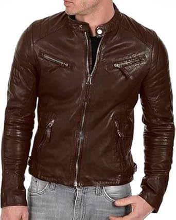 ジャケット・アウター Nolley's Lamb Leather Jacket Brown 41eybVeXQhL._AC_SX342_.jpg