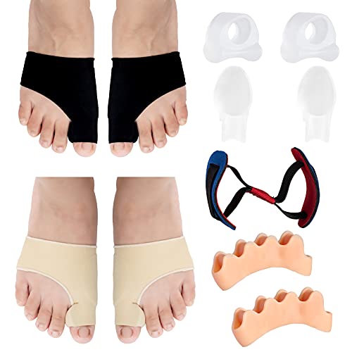11 Pack Bunion Corrector Set, Toe Separator Bunion Big Toes Corrector Set Orthopedic Bunion Splint with Toe Tension Band for Women Men Hallux Valgus Corrector