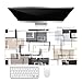 MEUNEAR Black and White Large Mouse Pad Gaming Desk Accessories Brown and Grey Abstract Geometric Mousepad Non-Slip Rubber Base Desk Mat for Keyboard and Mouse Computer Pad, 31.5W x 15.7L inches