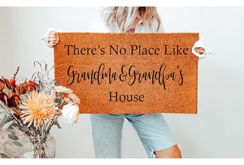 Customizable-Theres-No-Place-Like-Grandma-and-Grandpas-Doormat-Premium-Quality-Thick-100-Coconut-Coir-Durable-Front-Door-Mat-Made-in-the-USA-Heartwarming-Entryway-Rug-1003 Customizable Theres No Place Like Grandma and Grandpas Doormat Premium Quality Thick 100 Coconut Coir Durable Front Door Mat Made in the USA Heartwarming Entryway Rug 1003