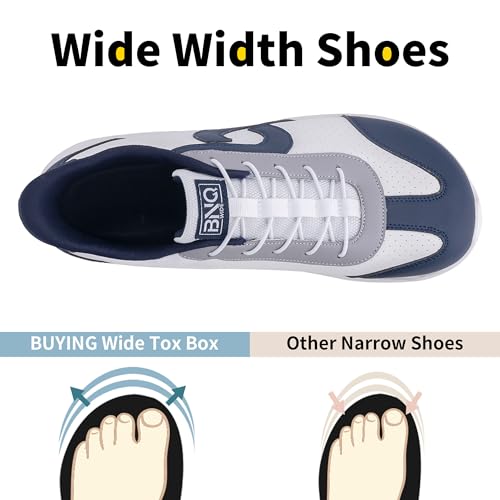 Mens Wide Toe Box Walking Shoes Arch Support Tennis Sneakers Zero Drop Minimalist Casual Shoes Size 7-122