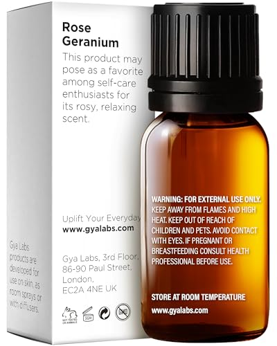 Image of 100% Pure Rose Geranium Essential Oil - 0.34 Fl Oz - Rose Geranium Oil for Hair, Skin, Diffuser, Aromatherapy & DIY Candle Making Scent