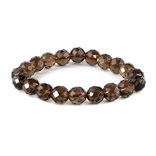 Image of Certified Natural Crystal Stone Diamond Cut /Faceted 10 mm Beads Bracelet for Men & Women | Reiki Charged Gemstone Jewellery | Multiple Stone Variants Available