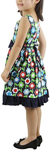Image of ToBeInStyle Girls Two Piece Short Sleeve Dress and Matching Bolero Crop Cardigan Assorted Prints Cotton Blend Summer Outfit