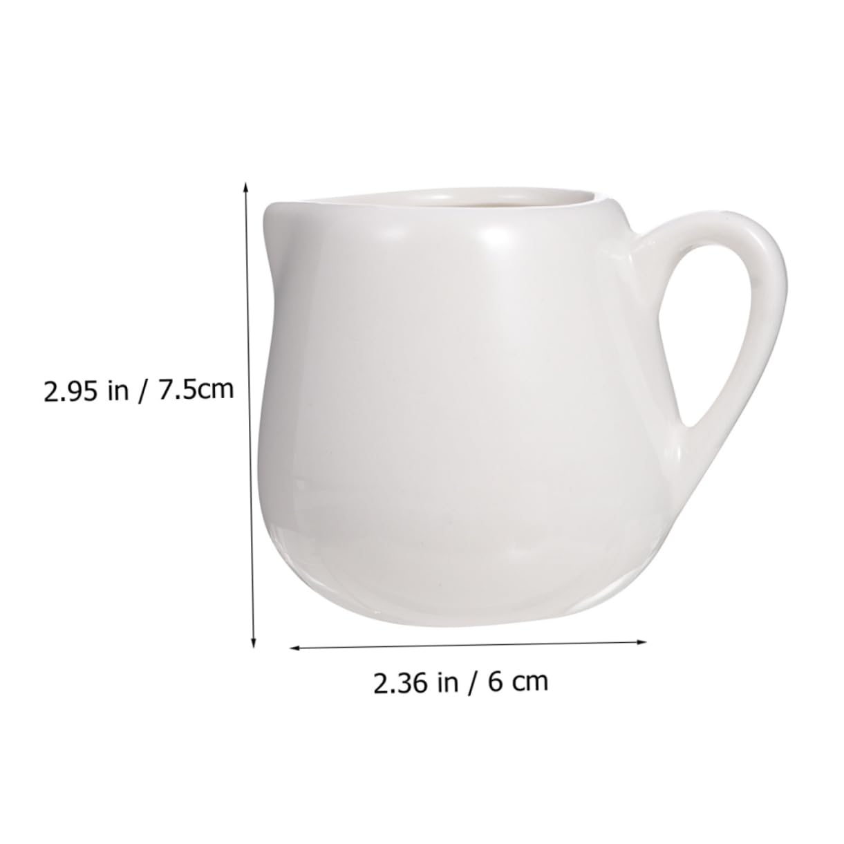 6 Jarras de Cerámica en Color Blanco con Asa Cómoda para Almacenar Leche y Salsa, Diseño Original y Ecológico, Ideales para Regalos de Inauguración de Casa
