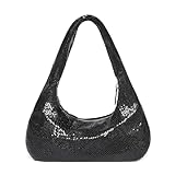 YUWITA Metallic Evening Bag Small Bling Sparkly Sequin Clutch Purses for Women Dressy Wedding Party Formal Events (Black)