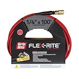 Grip-Rite Flex-Rite Air Compressor Hose with Fittings - With 6 Ball Coupler and Plug - Hybrid Air Hose for...
